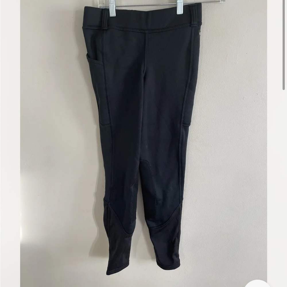 Kerrits Kids Sit Tight Wind Pro Knee Patch Tight Black Pull on Pants Size XL NWT